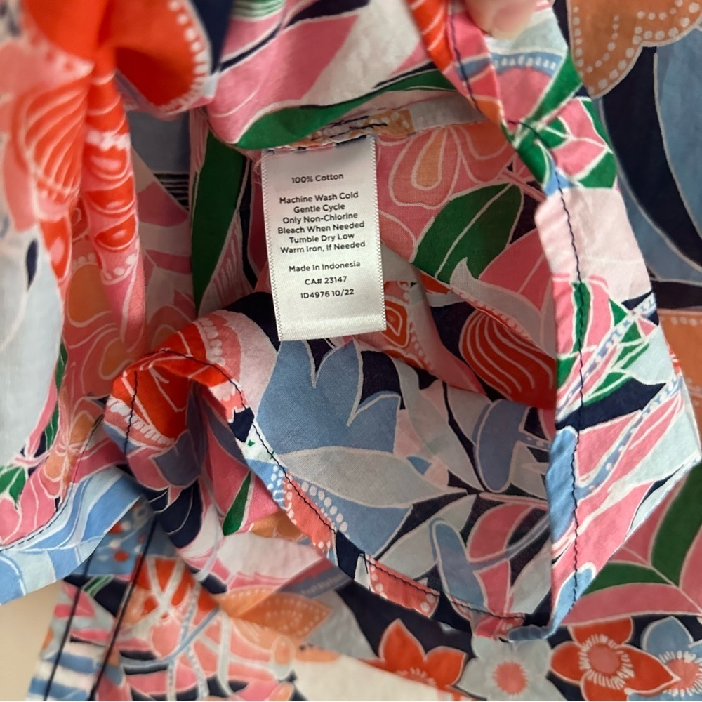 Talbots Cotton Light Weight  Button Down Shirt Size M Bright Floral Tropical - Picture 4 of 5